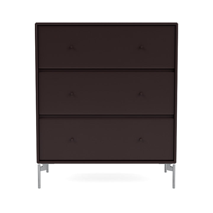 Montana Carry Dresser With Legs, Balsamic/Matt Chrome