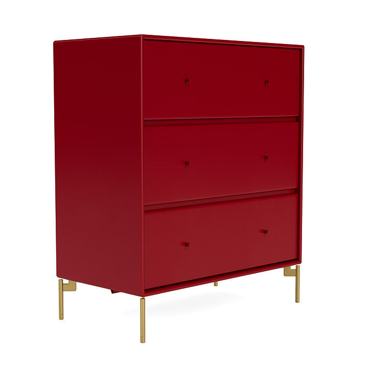 Montana Carry Dresser With Legs, Beetroot/Brass