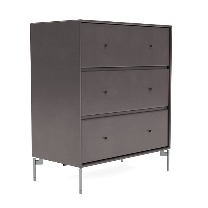 Montana Carry Dresser With Legs, Coffee/Matt Chrome