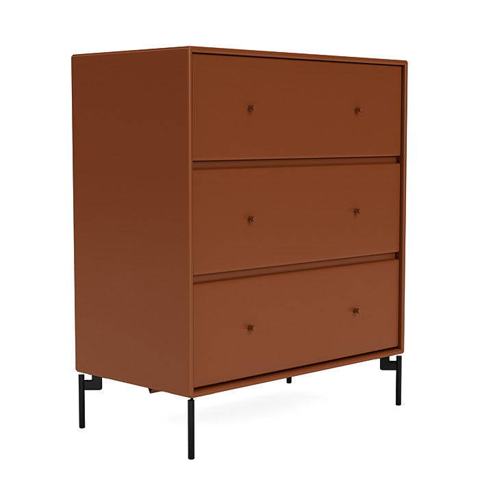 Montana Carry Dresser With Legs, Hazelnut/Black