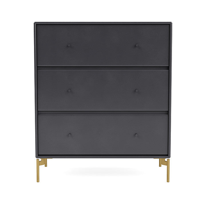 Montana Carry Dresser With Legs, Carbon Black/Brass