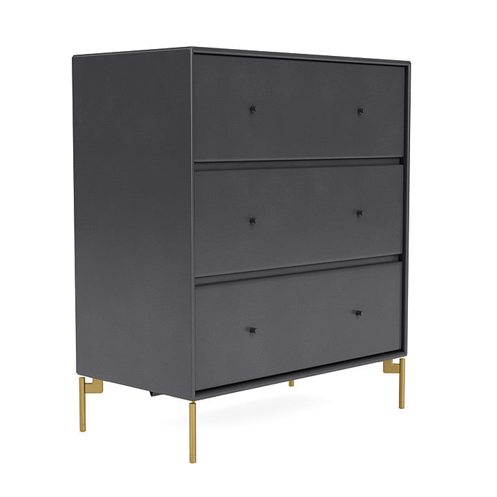 Montana Carry Dresser With Legs, Carbon Black/Brass