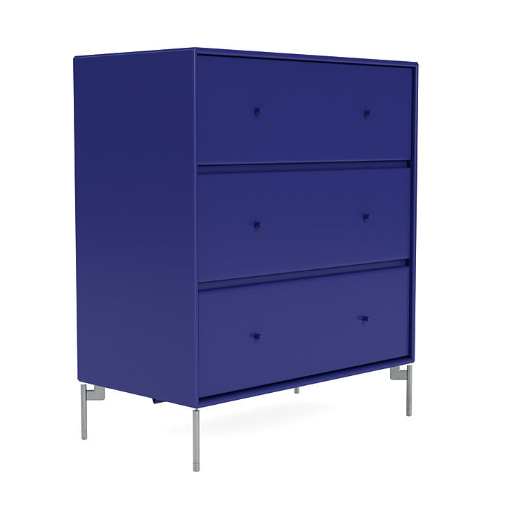 Montana Carry Dresser With Legs, Monarch Blue/Matt Chrome