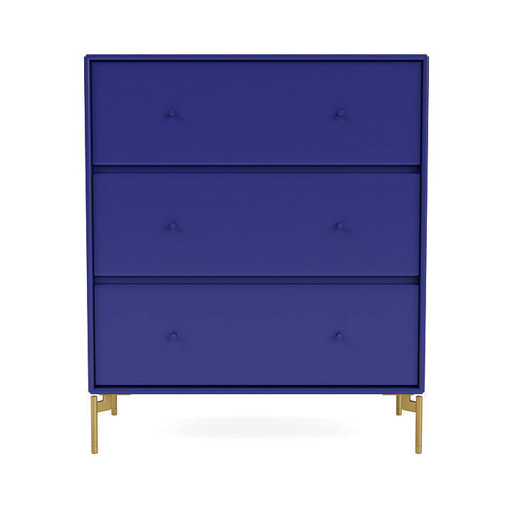 Montana Carry Dresser With Legs, Monarch Blue/Brass