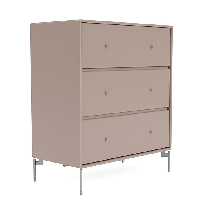 Montana Carry Dresser With Legs, Mushroom Brown/Matt Chrome