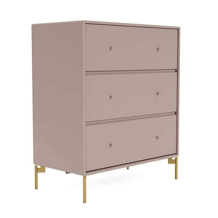 Montana Carry Dresser With Legs, Mushroom Brown/Brass