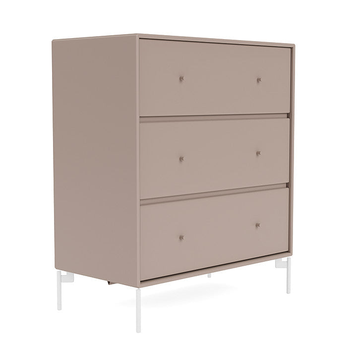 Montana Carry Dresser With Legs, Mushroom Brown/Snow White