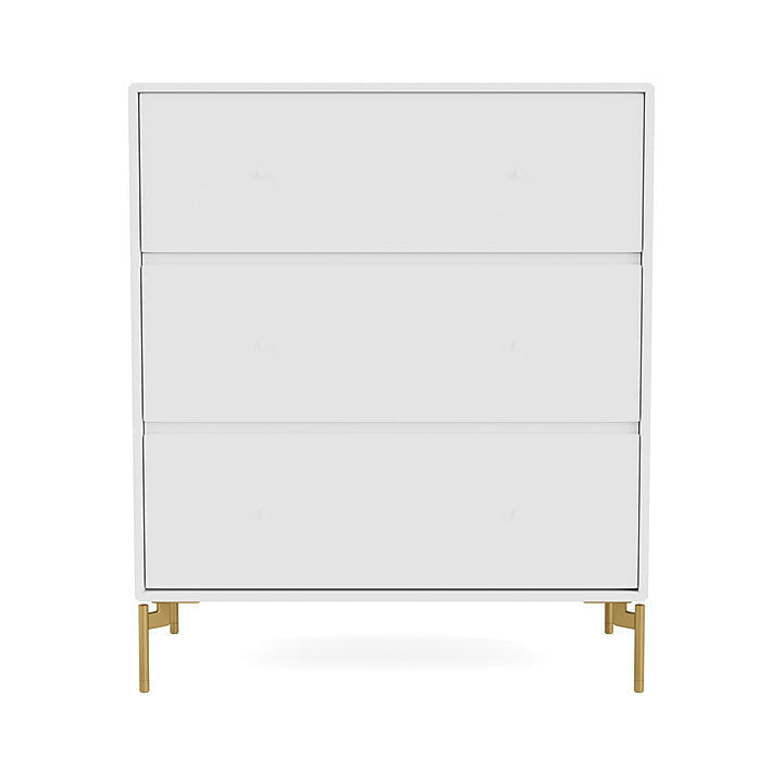 Montana Carry Dresser With Legs, New White/Brass