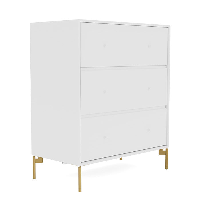 Montana Carry Dresser With Legs, New White/Brass