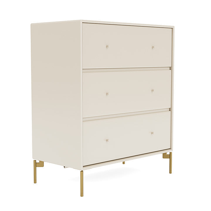 Montana Carry Dresser With Legs, Oat/Brass