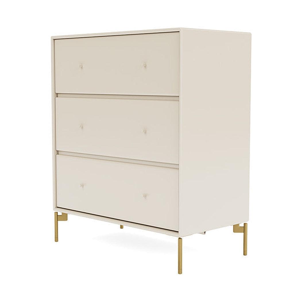 Montana Carry Dresser With Legs, Oat/Brass