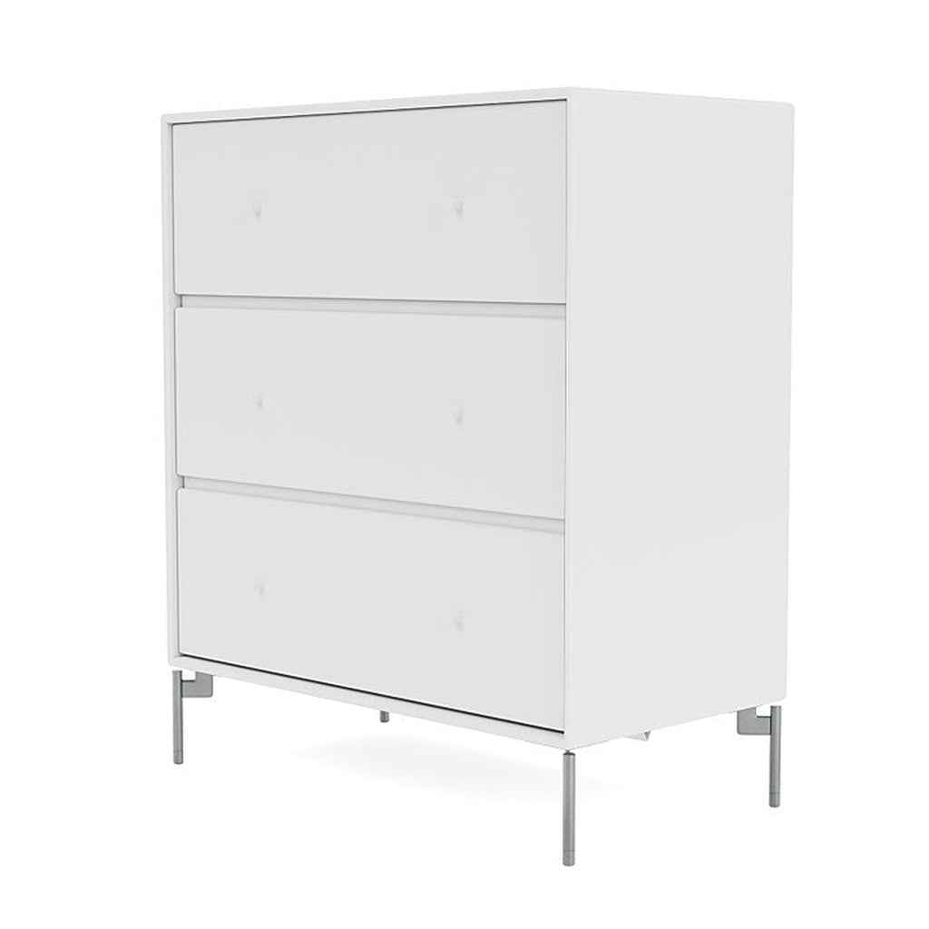 Montana Carry Dresser With Legs, Snow White/Matt Chrome