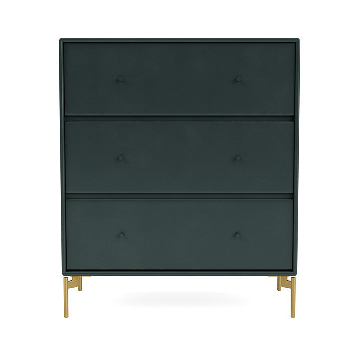 Montana Carry Dresser With Legs, Black Jade/Brass