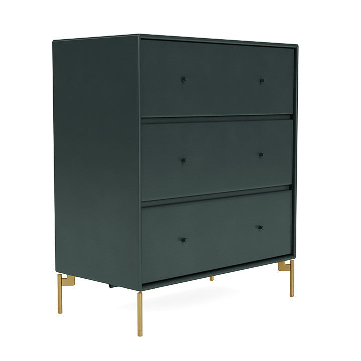 Montana Carry Dresser With Legs, Black Jade/Brass