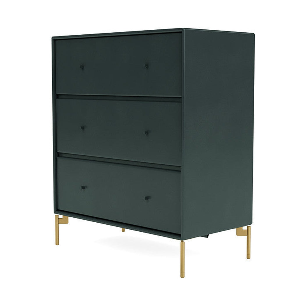 Montana Carry Dresser With Legs, Black Jade/Brass