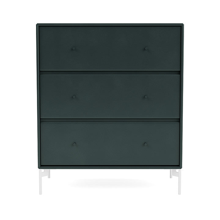 Montana Carry Dresser With Legs, Black Jade/Snow White