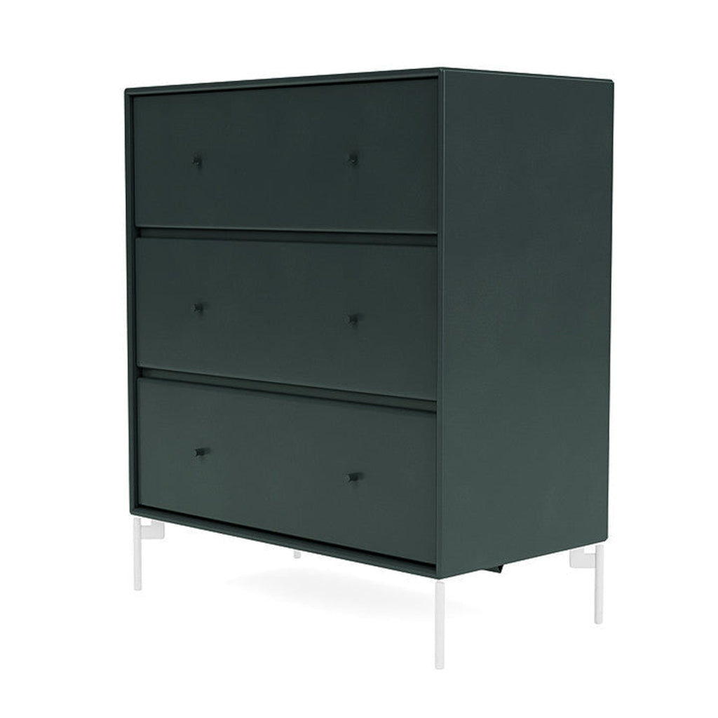 Montana Carry Dresser With Legs, Black Jade/Snow White