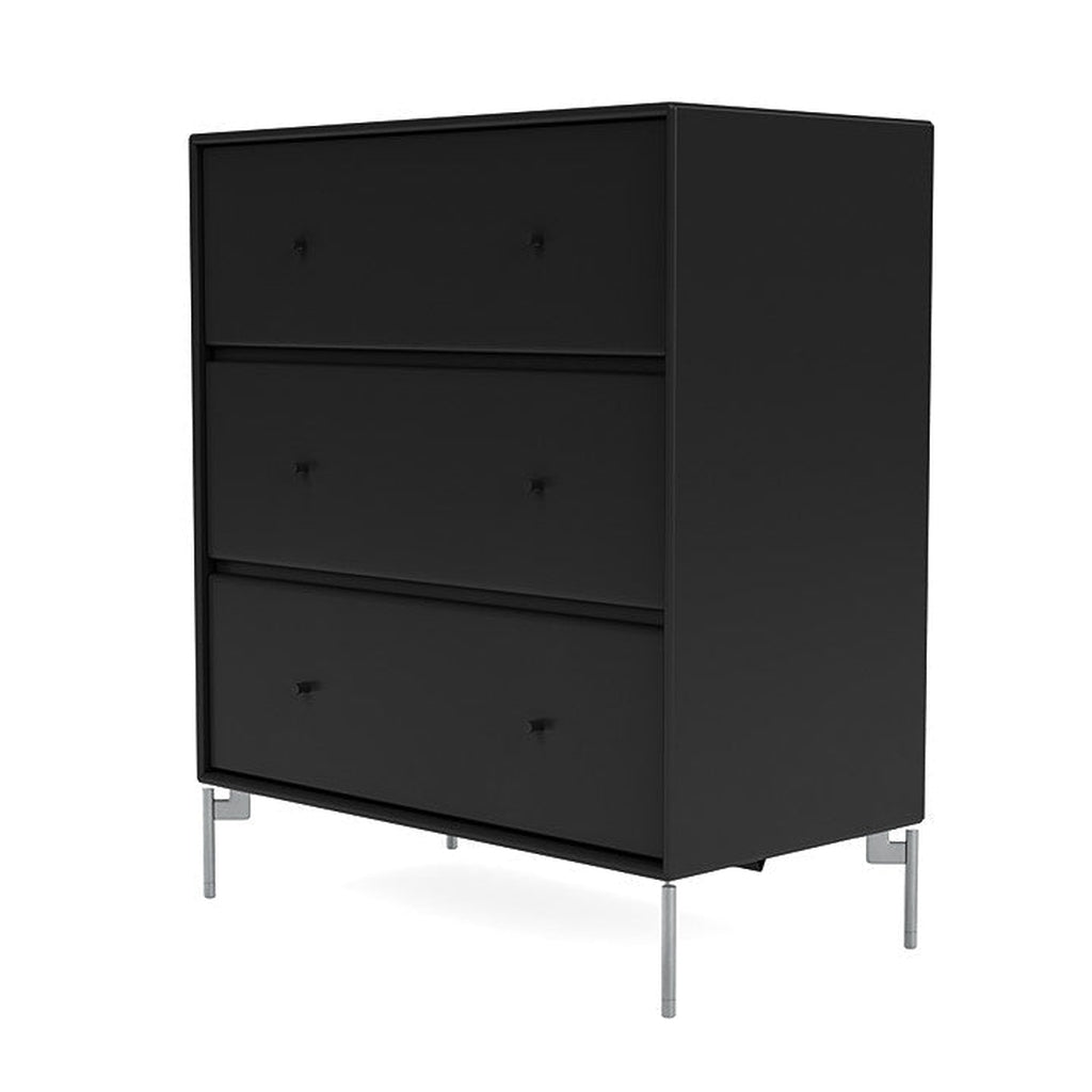 Montana Carry Dresser With Legs, Black/Matt Chrome