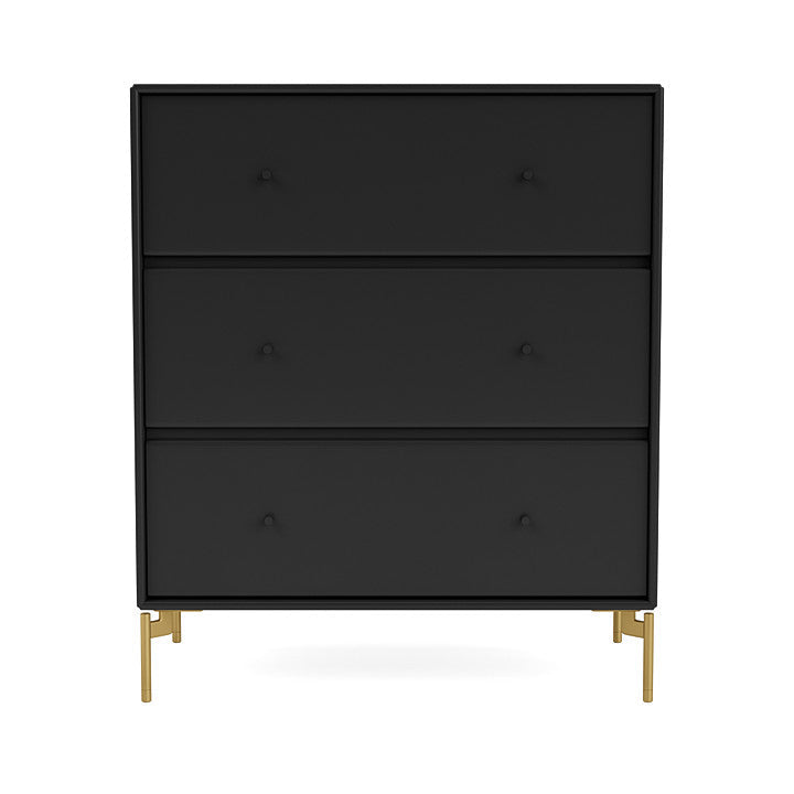 Montana Carry Dresser With Legs, Black/Brass