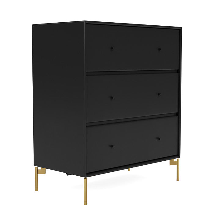 Montana Carry Dresser With Legs, Black/Brass