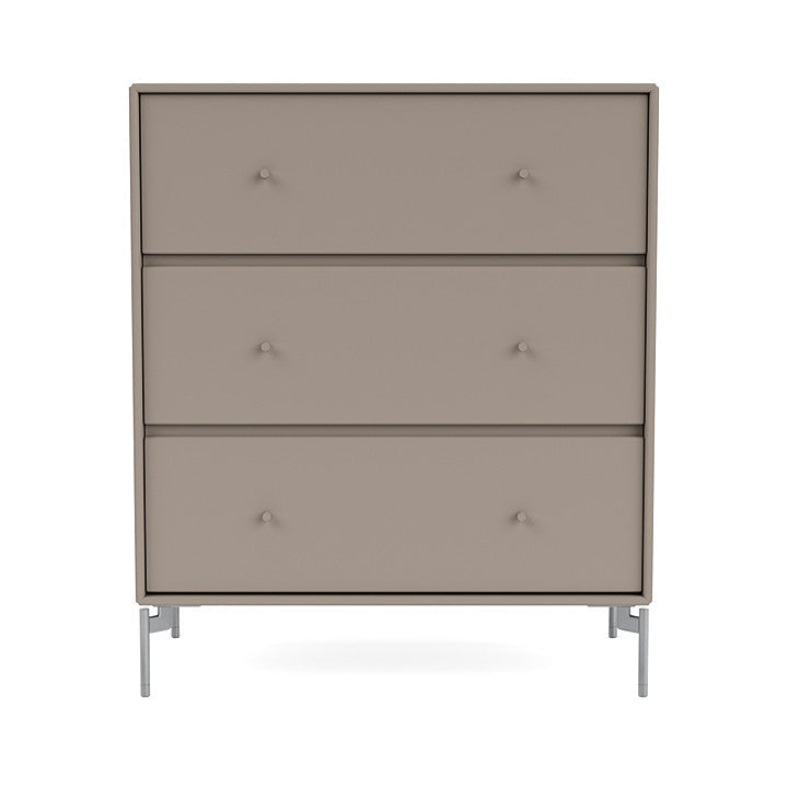 Montana Carry Dresser With Legs, Truffle/Matt Chrome