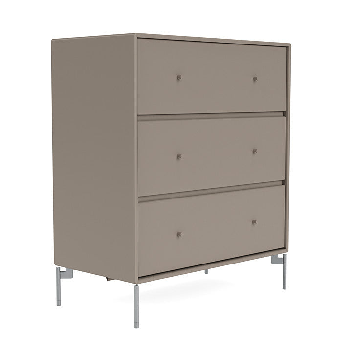 Montana Carry Dresser With Legs, Truffle/Matt Chrome