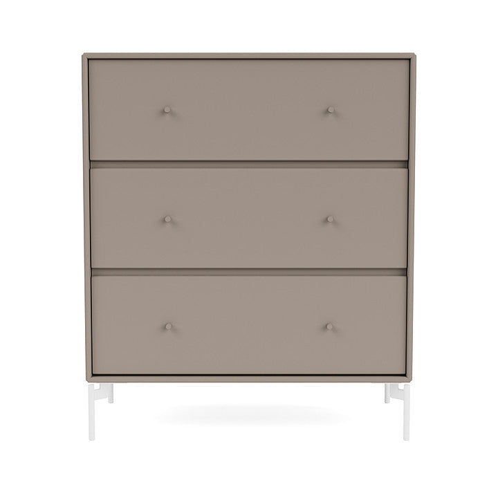 Montana Carry Dresser With Legs, Truffle/Snow White