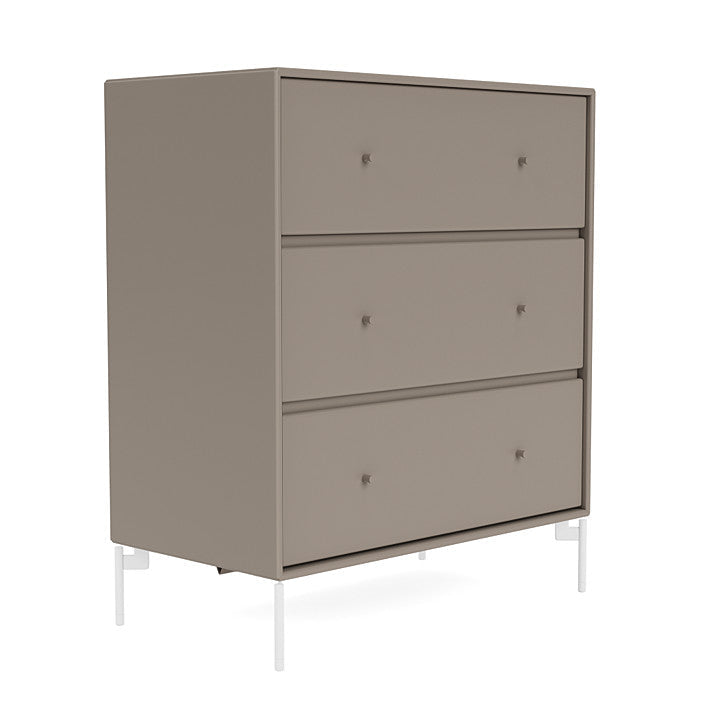 Montana Carry Dresser With Legs, Truffle/Snow White