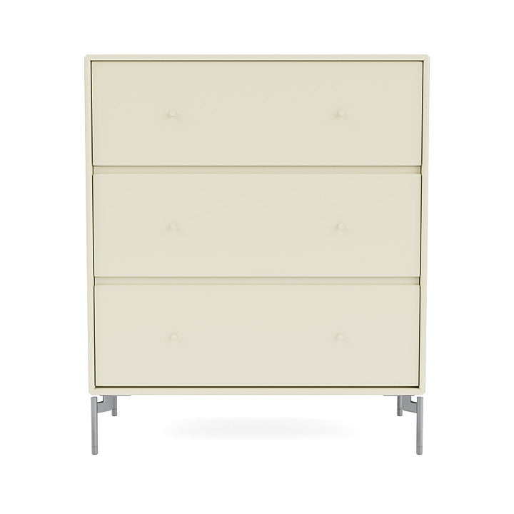 Montana Carry Dresser With Legs, Vanilla/Matt Chrome