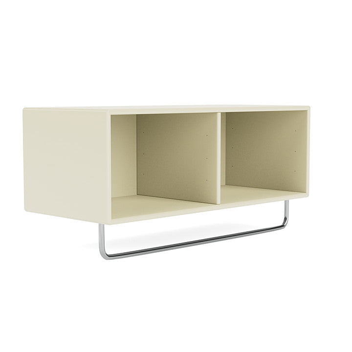 Montana Coat Shelf With Clothes Rack, Vanilla White