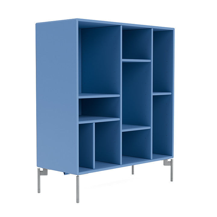 Montana Compile Decorative Shelf With Legs, Azure Blue/Matt Chrome