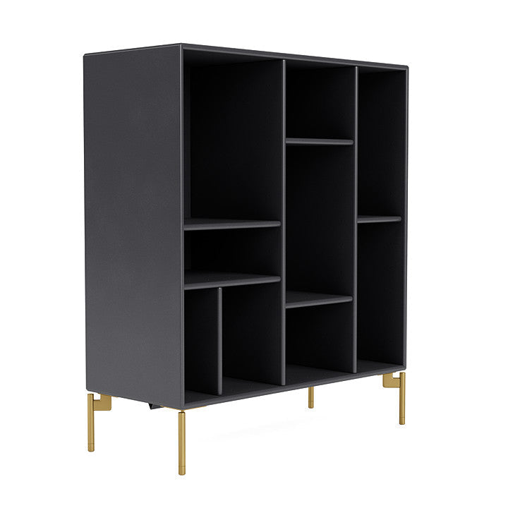 Montana Compile Decorative Shelf With Legs, Carbon Black/Brass