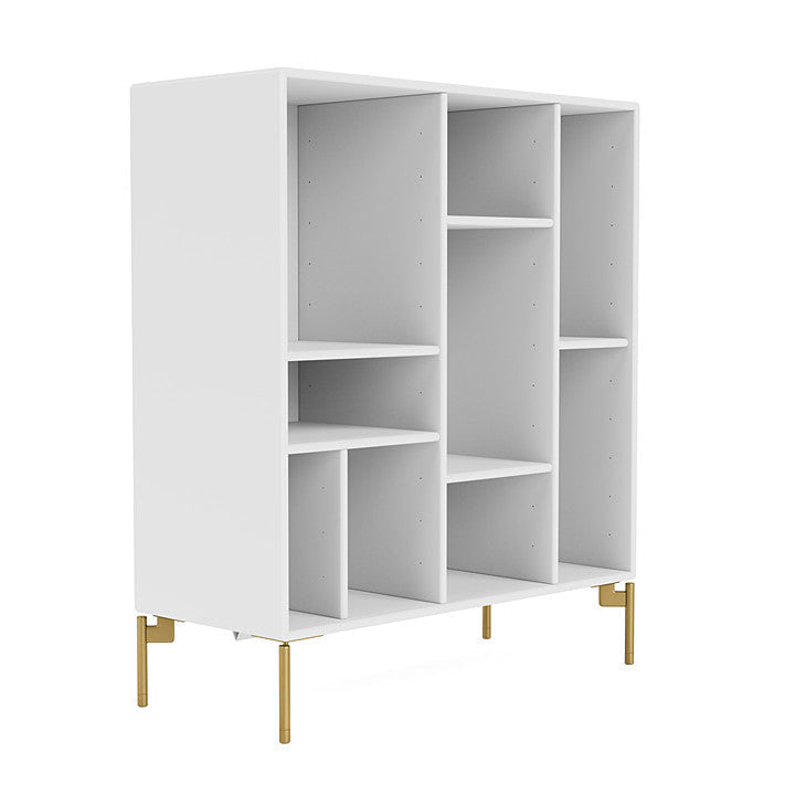 Montana Compile Decorative Shelf With Legs, Snow White/Brass