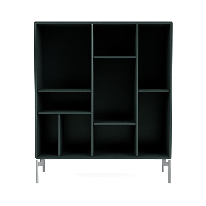 Montana Compile Decorative Shelf With Legs, Black Jade/Matt Chrome