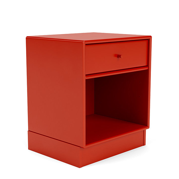 Montana Dream Nightstand With 7 Cm Plinth, Rosehip Red