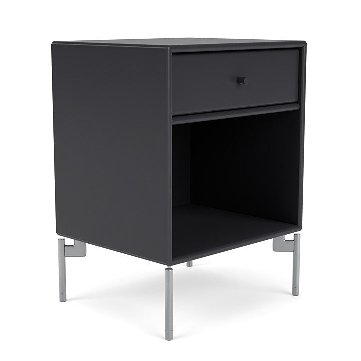 Montana Dream Nightstand With Legs, Anthracite/Matt Chrome