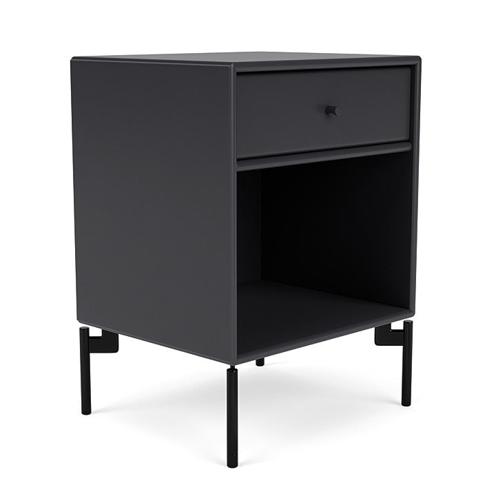 Montana Dream Nightstand With Legs, Anthracite/Black