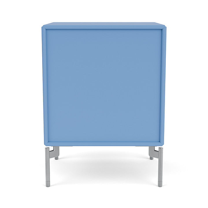 Montana Dream Nightstand With Legs, Azure Blue/Matt Chrome