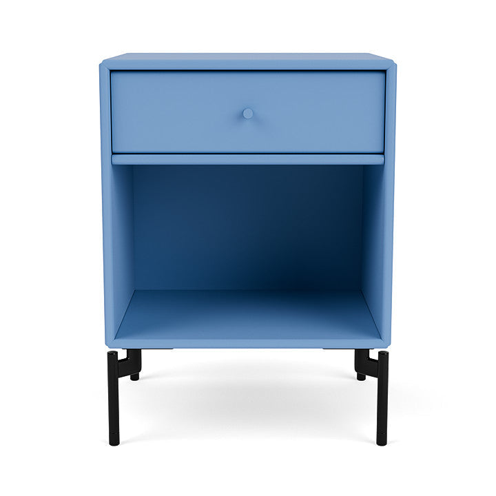 Montana Dream Nightstand With Legs, Azure Blue/Black