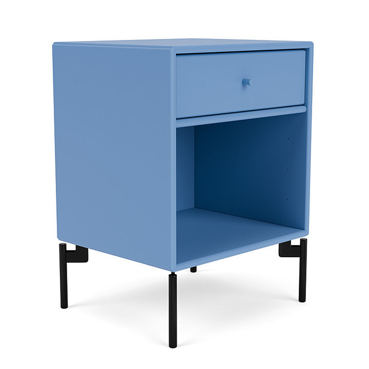 Montana Dream Nightstand With Legs, Azure Blue/Black