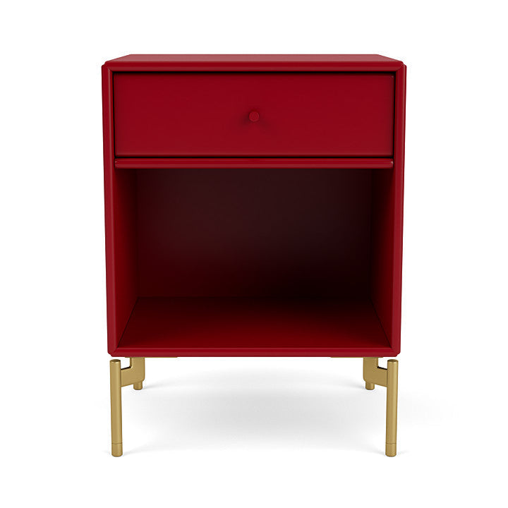 Montana Dream Nightstand With Legs, Beetroot/Brass