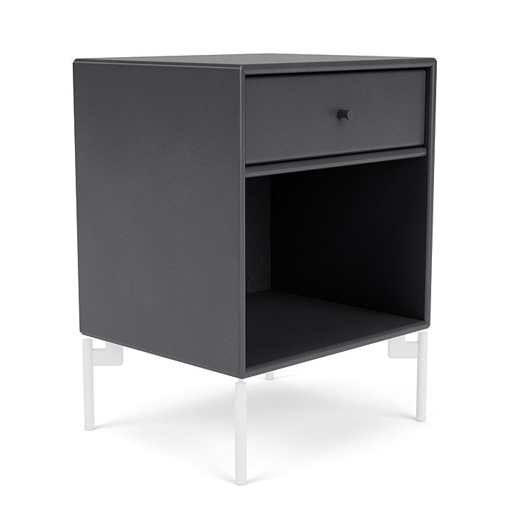 Montana Dream Nightstand With Legs, Coal Black/Snow White