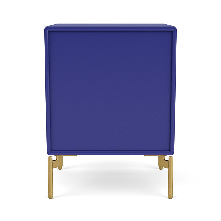 Montana Dream Nightstand With Legs, Monarch Blue/Brass