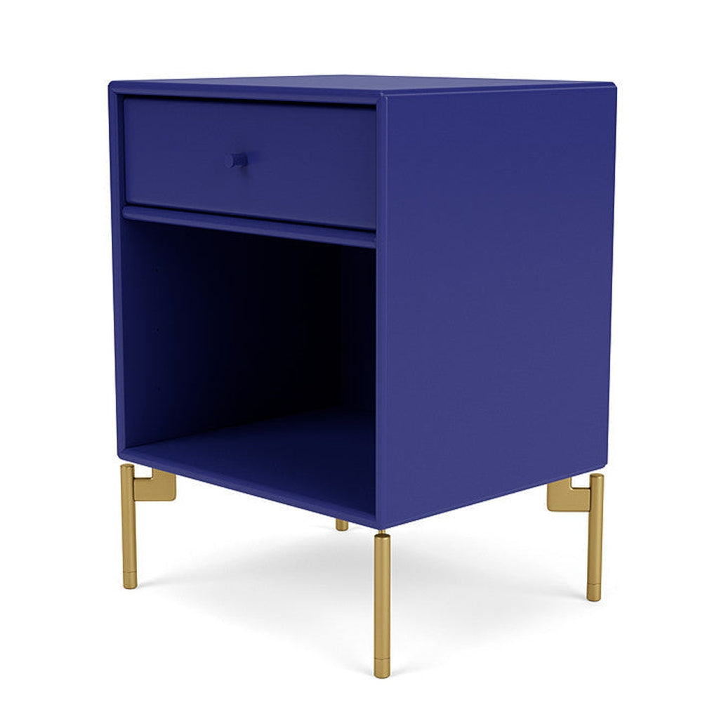 Montana Dream Nightstand With Legs, Monarch Blue/Brass