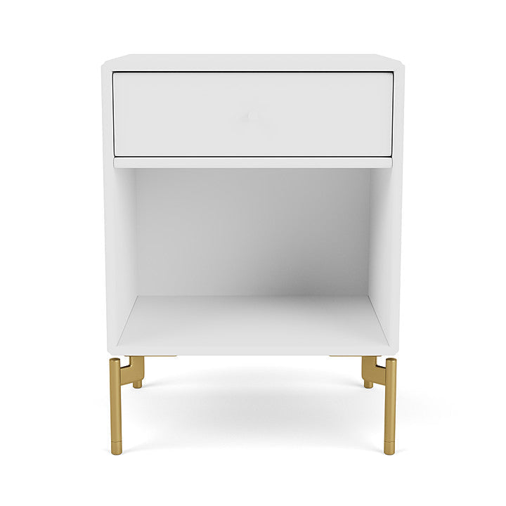 Montana Dream Nightstand With Legs, New White/Brass