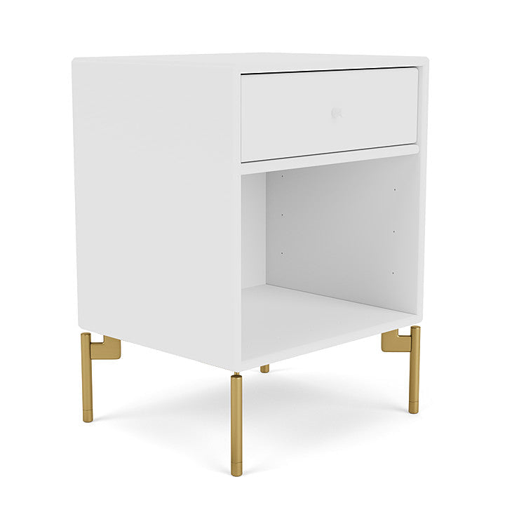 Montana Dream Nightstand With Legs, New White/Brass