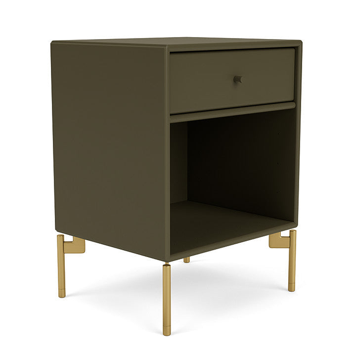 Montana Dream Nightstand With Legs, Oregano/Brass