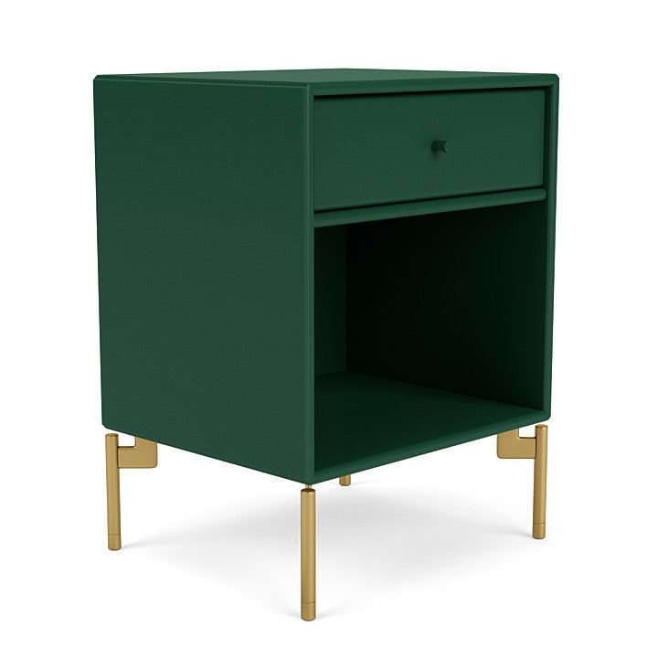 Montana Dream Nightstand With Legs, Pine/Brass