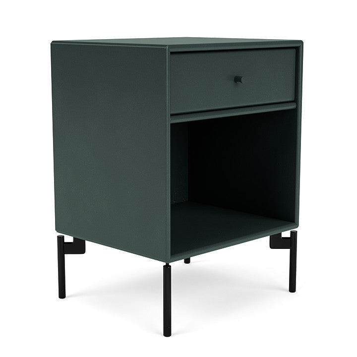 Montana Dream Nightstand With Legs, Black Jade/Black