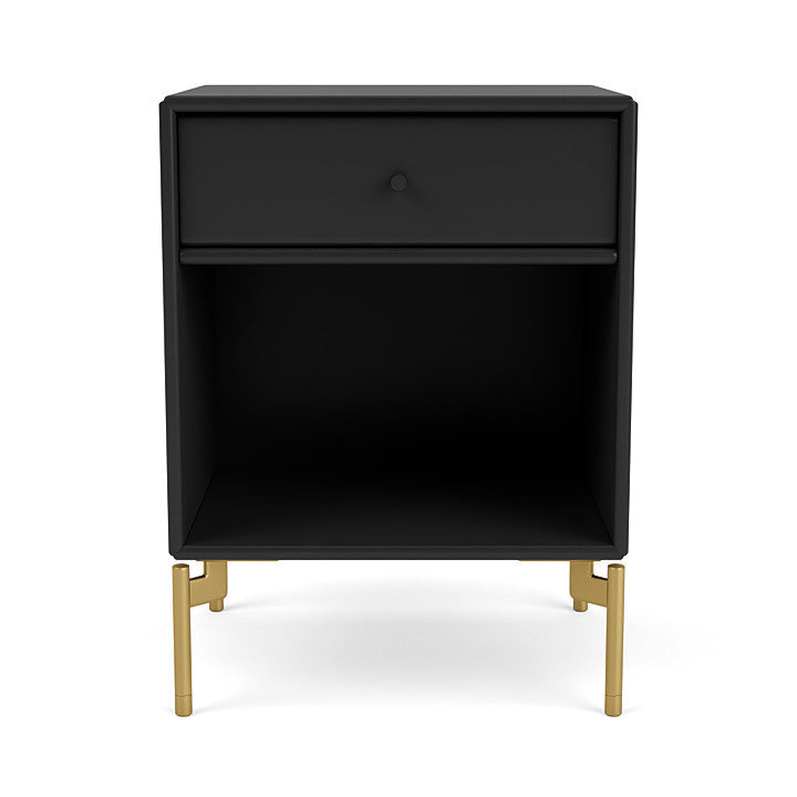 Montana Dream Nightstand With Legs, Black/Brass